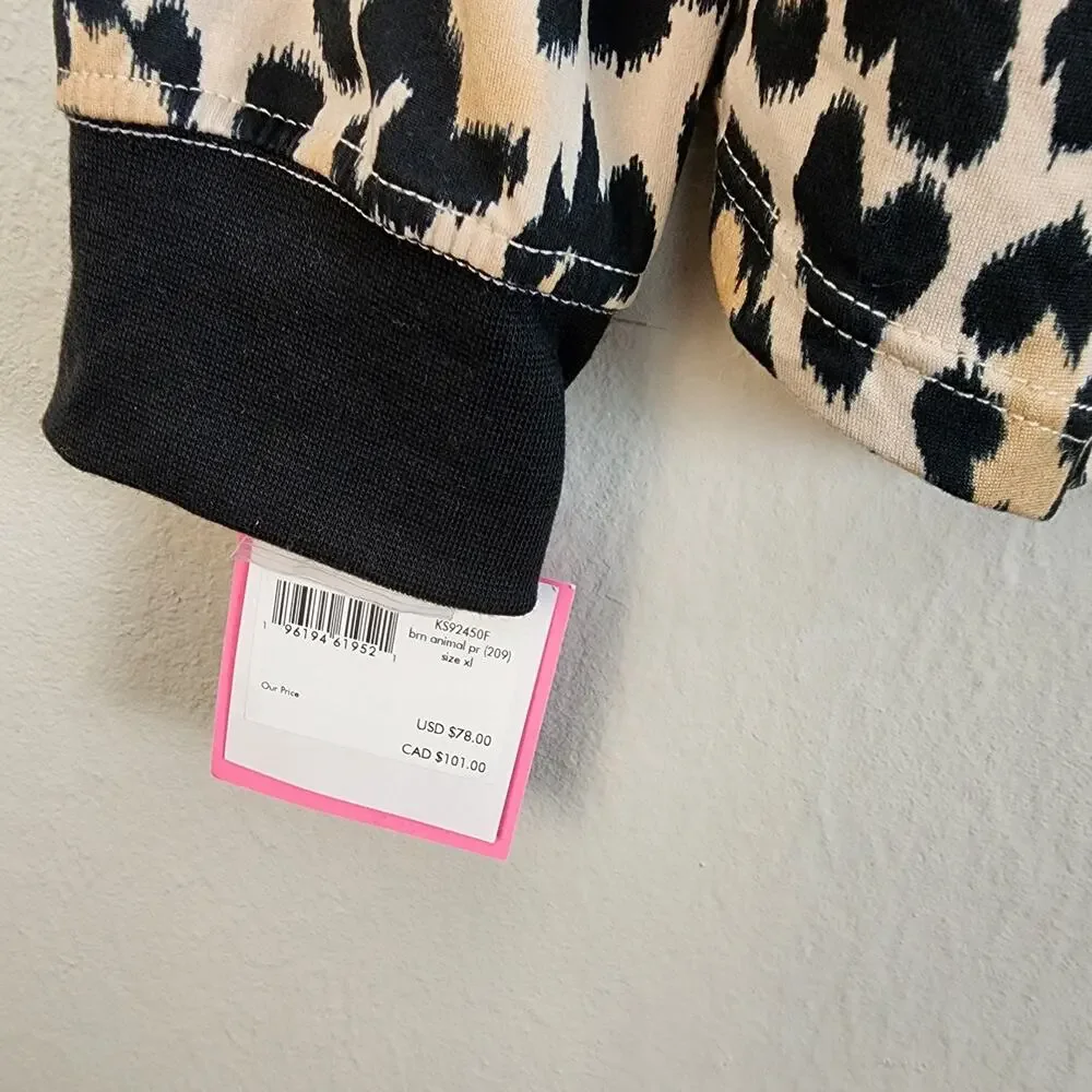 NWT Kate Spade New York Classic Leopard Print Loungewear Jogger Set - Women’s XL